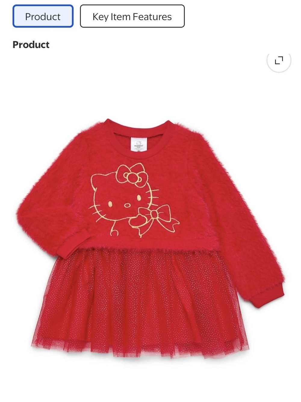 Hello Kitty Red Sweater with Gold Outline